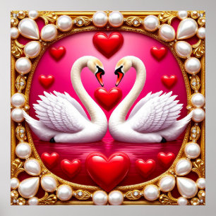 🦢 Romantic Wedding Swans Elegant Wall Art 🦢