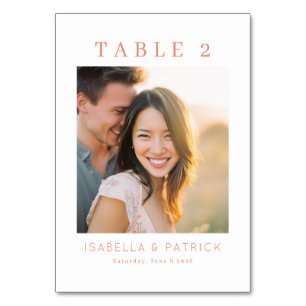 Romantic Wedding Table Number