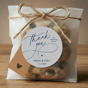 Romantic Wedding Thank you for celebrating with us Classic Round Sticker