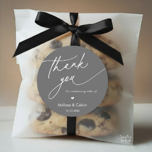 Romantic Wedding Thank you for celebrating with us Classic Round Sticker