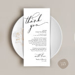 Romantic Wedding Thank You Place Setting Card<br><div class="desc">Introducing the perfect finishing touch to your wedding reception - our elegant romantic black and white Wedding Thank You Place Setting Cards, with card title "Thank you" ! Designed to express your heartfelt appreciation for each guest's presence on your special day, these cards are the ideal way to add a...</div>