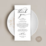 Romantic Wedding Thank You Place Setting Card<br><div class="desc">Introducing the perfect finishing touch to your wedding reception - our elegant romantic black and white Wedding Thank You Place Setting Cards, with card title "Thank you" ! Designed to express your heartfelt appreciation for each guest's presence on your special day, these cards are the ideal way to add a...</div>