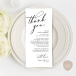 Romantic Wedding Thank You Place Setting Card<br><div class="desc">Introducing the perfect finishing touch to your wedding reception - our elegant romantic black and white Wedding Thank You Place Setting Cards, with card title "Thank you" ! Designed to express your heartfelt appreciation for each guest's presence on your special day, these cards are the ideal way to add a...</div>
