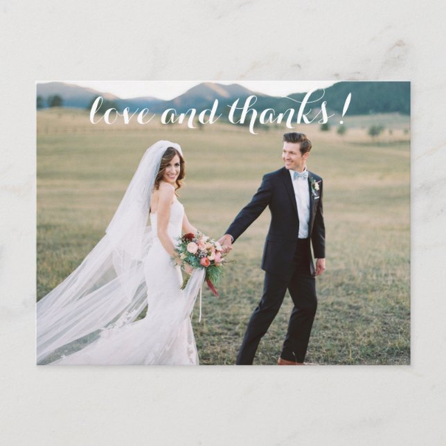 Romantic Wedding Thank You Postcard (Front)