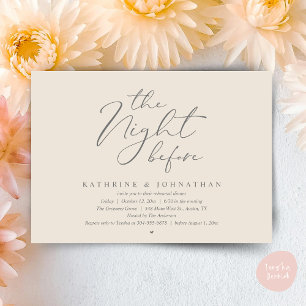 Romantic Wedding The Night Before Rehearsal Dinner Invitation