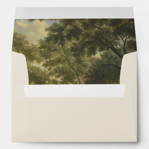 Romantic Wedding Vintage Forest Trees Painting Envelope