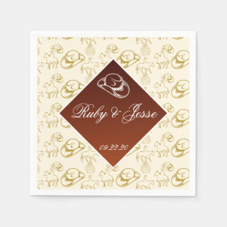 Romantic Western Desert Brown Wedding Napkin