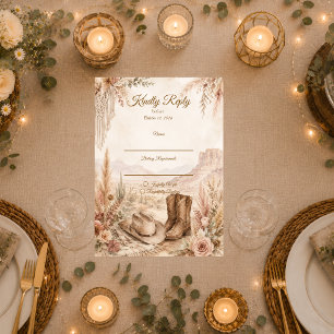 Romantic Western Desert Wedding RSVP Card