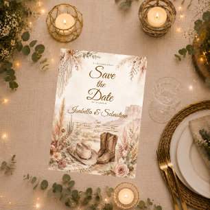 Romantic Western Desert Wedding Save The Date