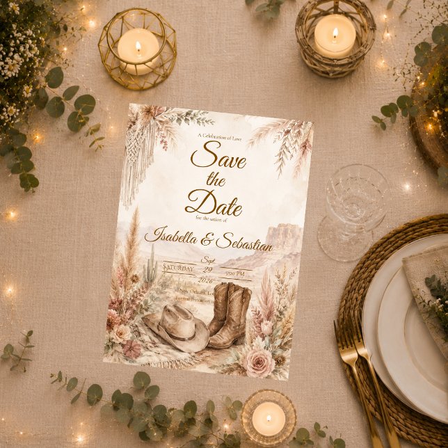 Romantic Western Desert Wedding Save The Date (Creator Uploaded)
