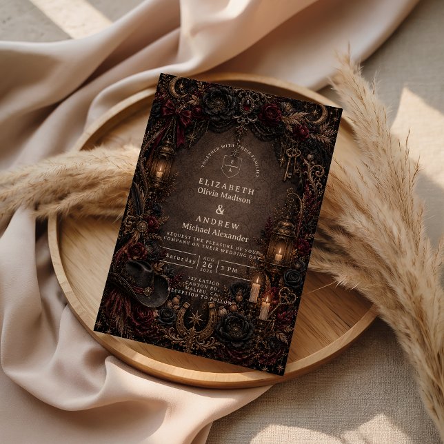 Romantic Western Goth Wedding Invitation (Creator Uploaded)
