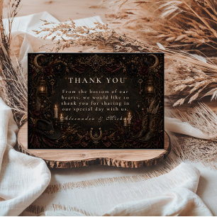 Romantic Western Goth Wedding Thank You Card
