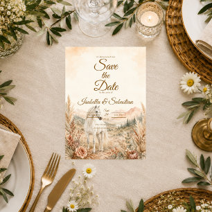 Romantic Western Horse Wedding Save The Date