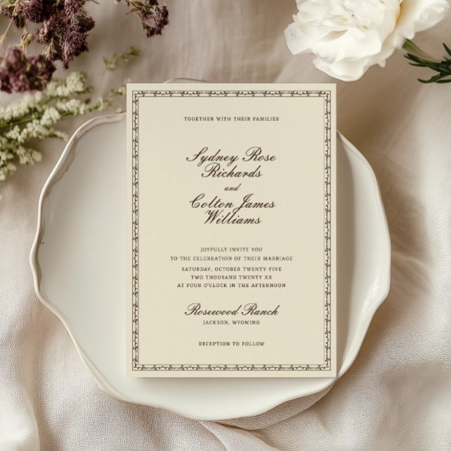 Romantic Western Ornate Frame Wedding Invitation (Creator Uploaded)