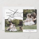 Romantic What A Year 3 Photo Year In Review Holiday Card<br><div class="desc">This romantic what a year 3 photo year in review holiday card is the perfect simple holiday greeting. The modern classic design features fancy swirls and whimsical flourishes with gorgeous elegant hand lettered typography. Personalise the card with 3 photos, your family name, first names, and year. Include a year in...</div>