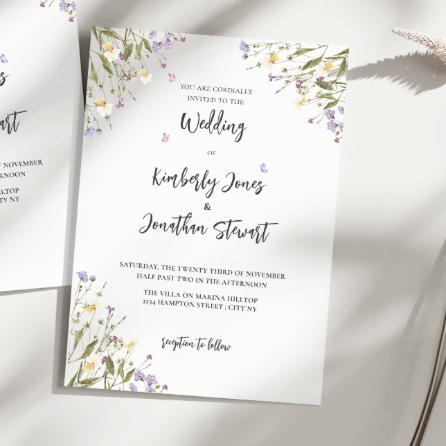 Romantic Whimsical flowers Wedding Invitation (Creator Uploaded)