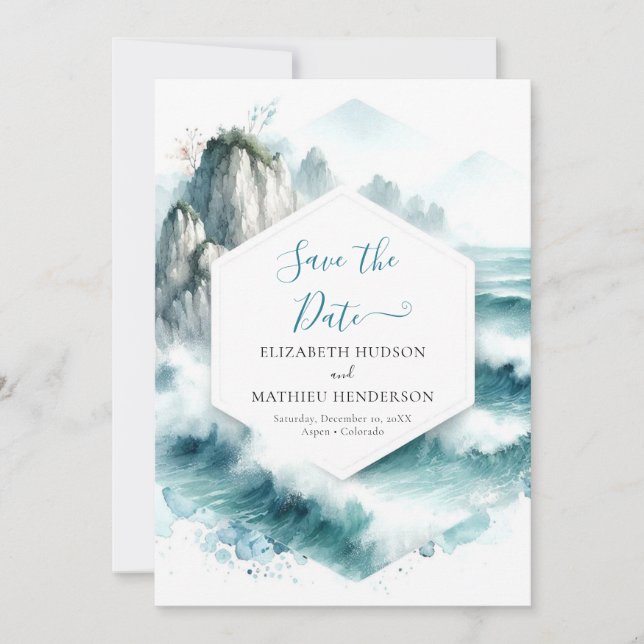  Romantic Whimsical Nautical Wedding Save The Date (Front)
