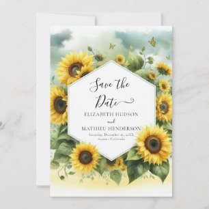 Romantic Whimsical Sunflower Wedding Save The Date