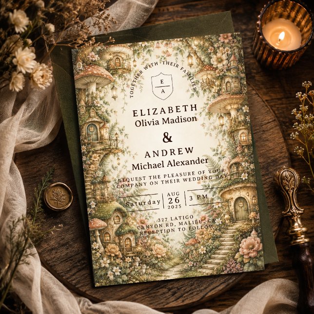 Romantic Whimsical Woodland Wedding Invitation (Creator Uploaded)