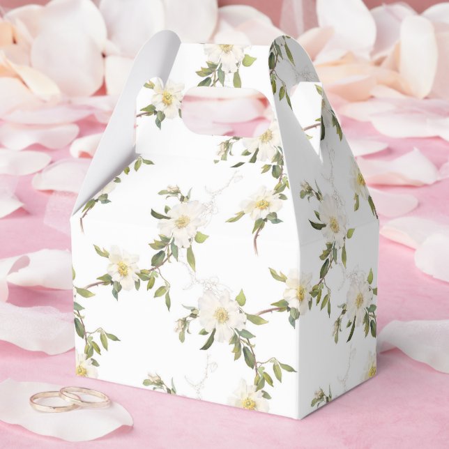 Romantic White Floral  Favour Box (Wedding)