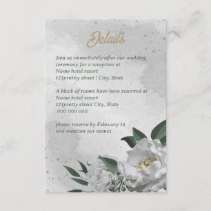 romantic white flowers greenery wedding enclosure card