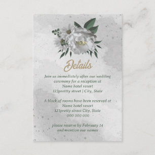 romantic white flowers greenery wedding enclosure card