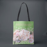 Romantic white pink hydrangeas, pink white flowers tote bag<br><div class="desc">Romantic elegant white hydrangea bag - this bag is beautiful as well as functional- great for that flower enthusiast! Just the right size to fit any of your needs. 
Easy to customise /  personalise your bag for anyone or any event! 
Make a great gift idea !</div>