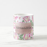 Romantic white pink yellow summer rose floral