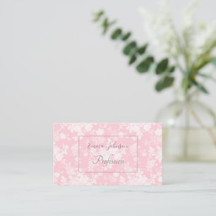 Romantic White Rose Floral Painting Pink Pattern Business Card