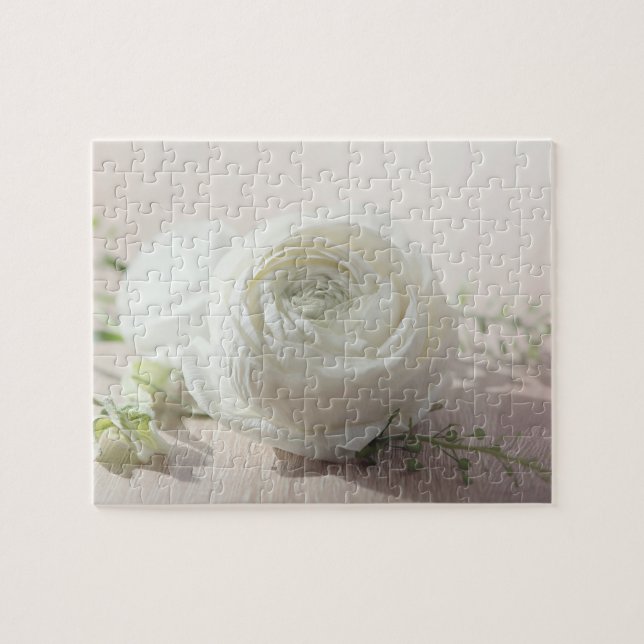 Romantic White Rose Jigsaw Puzzle (Horizontal)