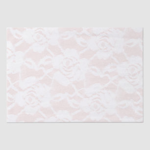 Romantic White Roses Blush Pink Wedding Tissue Paper