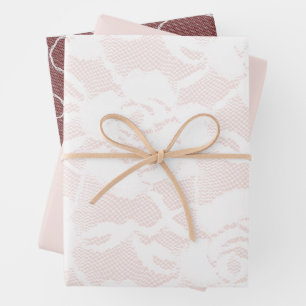 Romantic White Roses Blush Pink Wedding Wrapping Paper Sheet