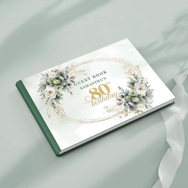 Romantic White Roses Foliage 80th Birthday Book (Romantic White Roses Foliage 80th Birthday Book)