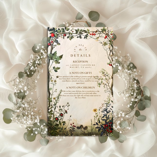 Romantic Wild Garden Wedding Enclosure Card (Creator Uploaded)