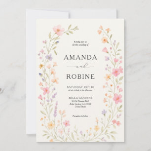 Romantic Wildflower Arch Wedding Invitation