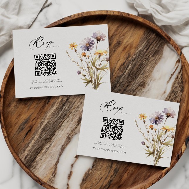 Romantic Wildflower Bloom Floral Wedding RSVP Card (Creator Uploaded)