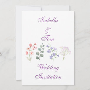 Romantic Wildflower Botanical Lavender Garden Invitation