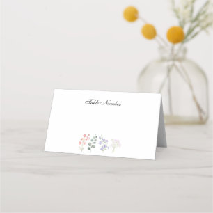 Romantic Wildflower Botanical Wedding Reception Place Card