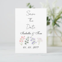 Romantic Wildflower Botanical Wedding Save the