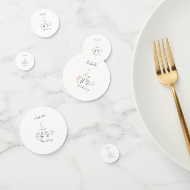 Romantic Wildflower Botanical Wedding Table  Confetti (Group)