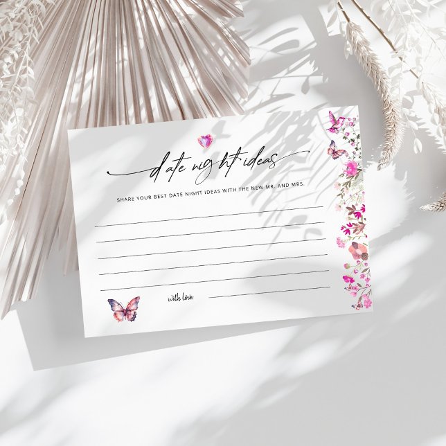 Romantic Wildflower Date Night Ideas Bridal Shower Enclosure Card (Creator Uploaded)