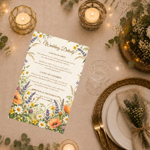 Romantic Wildflower Meadow Wedding Enclosure Card