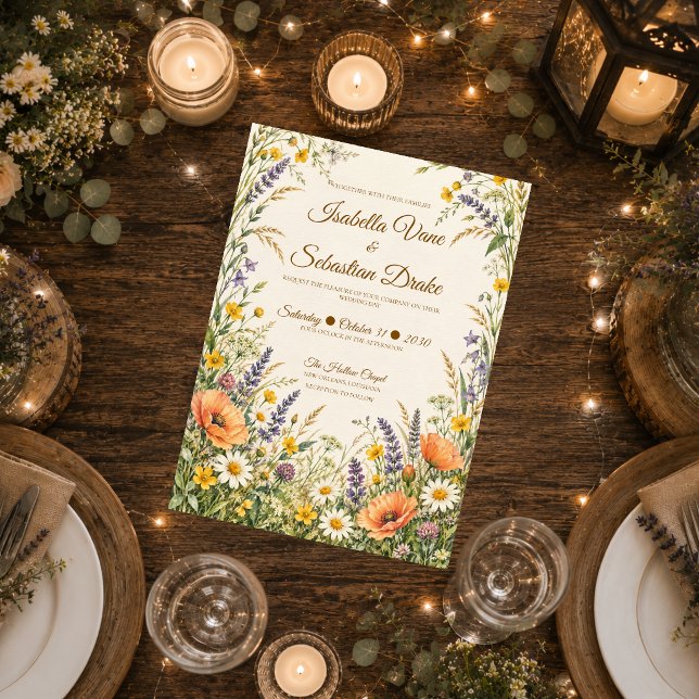 Romantic Wildflower Meadow Wedding Invitation (Creator Uploaded)