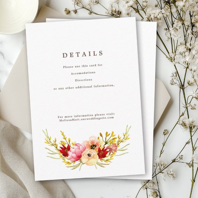 Romantic Wildflower Watercolor Details Card (Creator Uploaded)