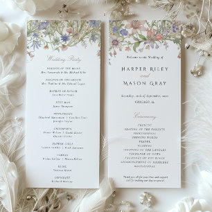 Romantic Wildflower Wedding Program Pastel Colours Invitation
