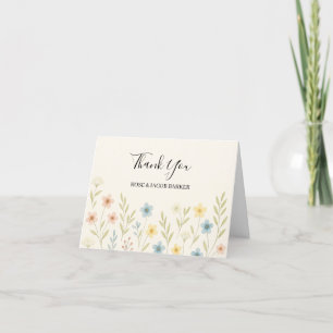 Romantic Wildflower Wedding Thank You Card