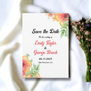 Romantic Wildflowers Botanical Boho Floral Wedding Save The Date