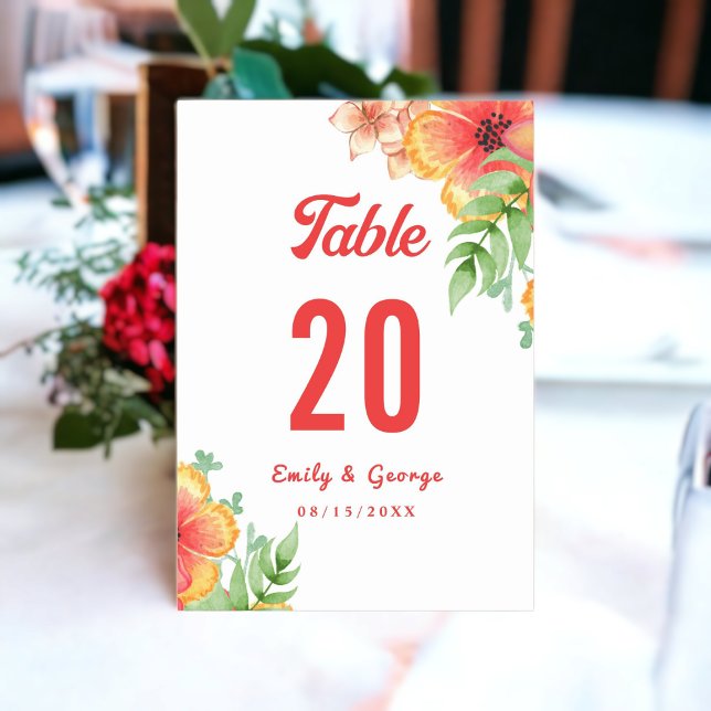 Romantic Wildflowers Botanical Boho Floral Wedding Table Number (Creator Uploaded)