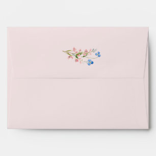 Romantic Wildflowers Garden Pink Vintage Envelope