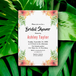 Romantic Wildflowers Rustic Floral Bridal Shower Invitation